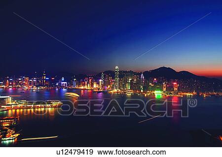 Hong Kong Victoria Harbour and city skyline View Large Photo Image Stock Photo - Hong Kong Victoria Harbour and city skyline. Fotosearch