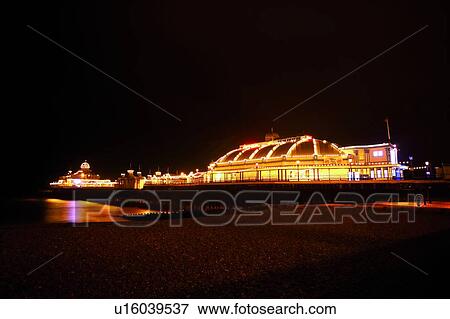 Pier, Eastbourne, East Sussex, UK, night View Large Photo Image Stock Photo - Pier, Eastbourne, East Sussex, UK, night. Fotosearch