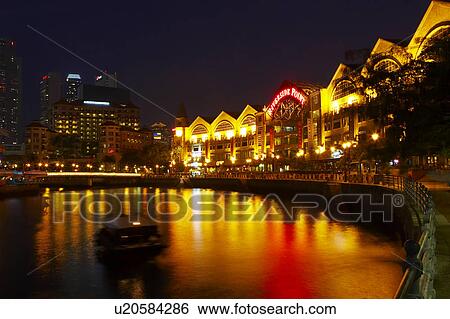 Riverside Point at Night View Large Photo Image Stock Photograph - Riverside Point at Night. Fotosearch