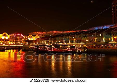 Riverside Point restaurants and cafes along Singapore River, Singapore's Boat Quay View Large Photo Image Stock Photo - Riverside Point restaurants and cafes along Singapore River, Singapore's Boat Quay. Fotosearch
