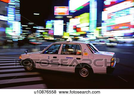 Stock Photo - Taxi in Sapporo, Hokkaido, Japan. Fotosearch