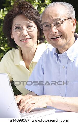 Stock Photo - Old couple of the smile. Fotosearch
