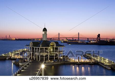 Floating pier and Yokohama bay bridge View Large Photo Image Stock Photo - Floating pier and Yokohama bay bridge. Fotosearch