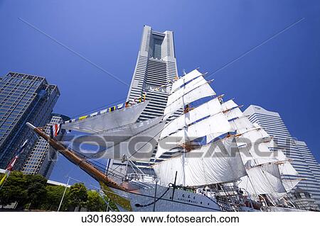 Nippon-Maru and Landmark Tower View Large Photo Image Stock Image - Nippon-Maru and Landmark Tower. Fotosearch