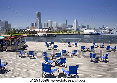 Stock Photo - Osanbashi and Minatomirai buildings. Fotosearch