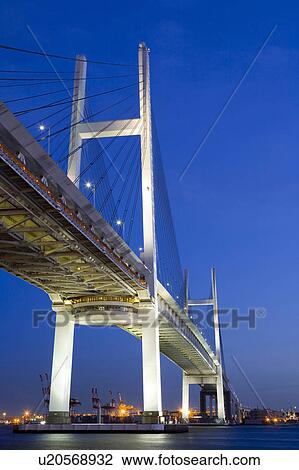 Stock Image - Yokohama bay bridge. Fotosearch