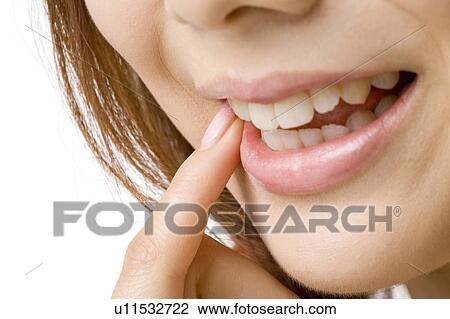 Stock Image - Mouth of woman. Fotosearch