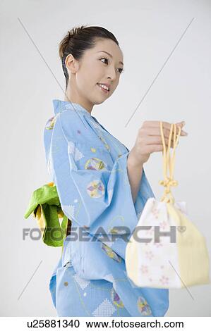Drawstring bag and yukata woman View Large Photo Image Stock Image - Drawstring bag and yukata woman. Fotosearch