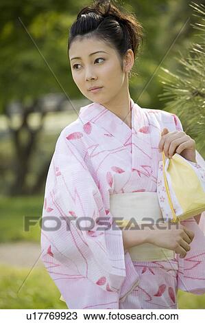 Verdure and yukata woman View Large Photo Image Stock Image - Verdure and yukata woman. Fotosearch