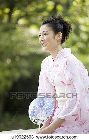 Verdure and yukata woman View Large Photo Image Stock Image - Verdure and yukata woman. Fotosearch