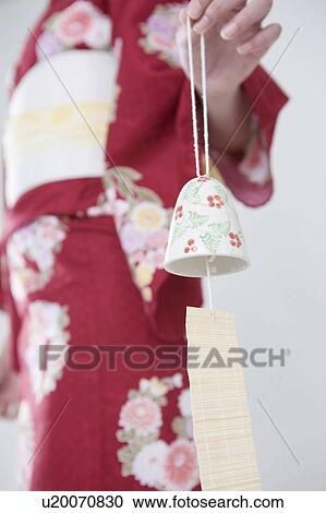 Wind bell and the yukata woman View Large Photo Image Stock Image - Wind bell and the yukata woman. Fotosearch