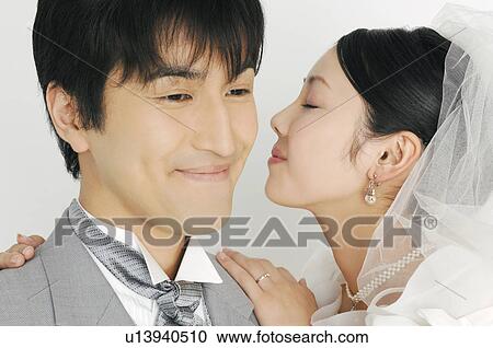 Stock Image - Bridegroom and bride. Fotosearch