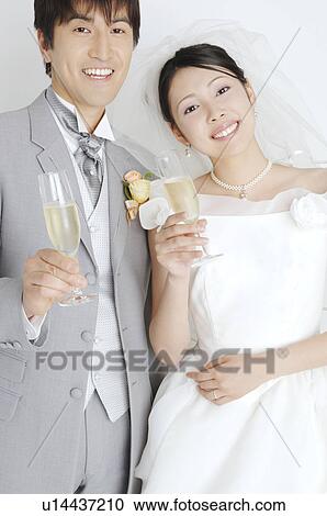 Stock Image - Bridegroom and bride. Fotosearch