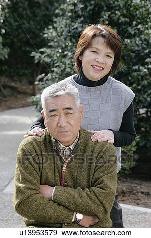 Portrait of senior couple smiling View Large Photo Image Stock Photo - Portrait of senior couple smiling. Fotosearch