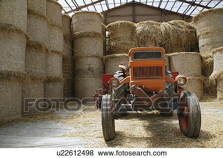 Stock Photo - Hay bales in barn. Fotosearch