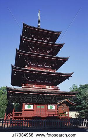 Stock Photo - Five storied pagoda in Saisyoin Temple. Fotosearch