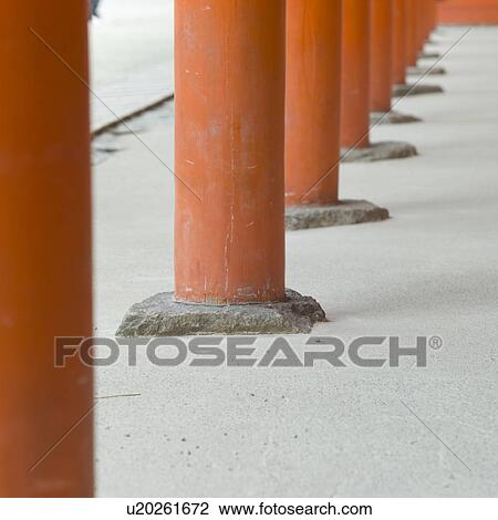 Stock Image - Pillars at shrine. Fotosearch