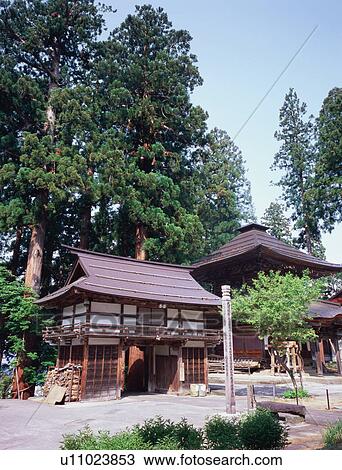Kenmeji Temple in Nagano Prefecture, Japan  View Large Photo Image Stock Image - Kenmeji Temple in Nagano Prefecture, Japan . Fotosearch