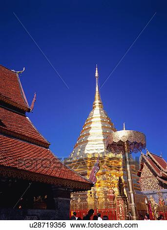 Stock Photograph - Wat Phrathat Doi Suthep. Fotosearch