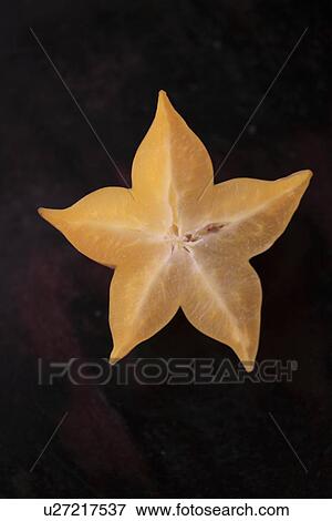 Stock Photo - Close-up of a sliced star fruit. Fotosearch