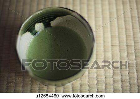 Stock Image - View of grinded soup in a mortar. Fotosearch