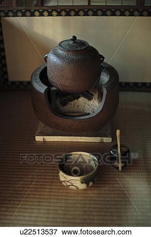 View of metallic teapot over a small oven View Large Photo Image Stock Photo - View of metallic teapot over a small oven. Fotosearch