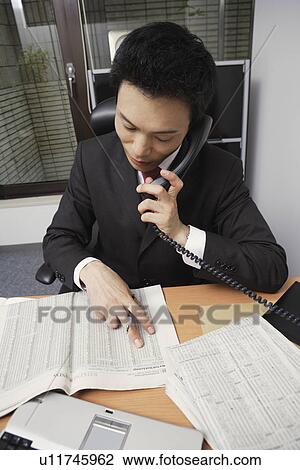 Businessman at his desk, portrait View Large Photo Image Stock Image - Businessman at his desk, portrait. Fotosearch
