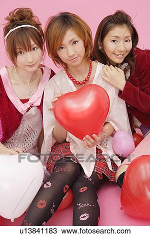 Stock Image - Portrait of teenage girls. Fotosearch
