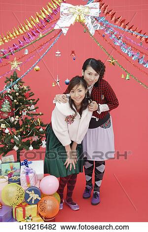Stock Image - Portrait of teenage girls. Fotosearch