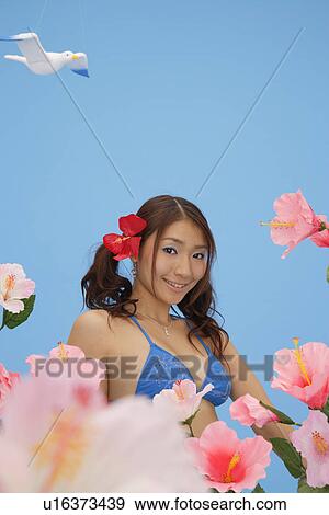 Stock Photo - Portrait of a teenage girl in bikini. Fotosearch