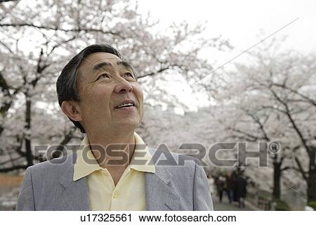 Close-up of a senior man looking up View Large Photo Image Stock Image - Close-up of a senior man looking up. Fotosearch