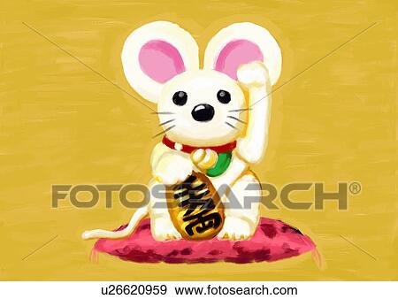 Stock Illustration - Mouse's traditional doll. Fotosearch