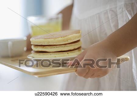 A child holding a tray with some pancakes View Large Photo Image Stock Photograph - A child holding a tray with some pancakes. Fotosearch