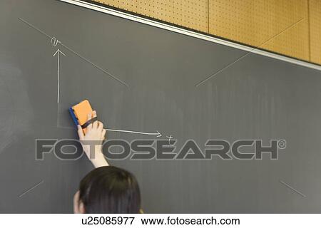Stock Photo - High School Student Erasing Blackboard. Fotosearch