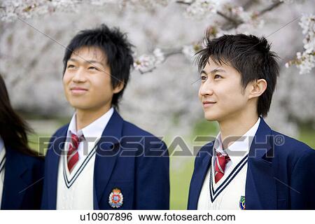 Stock Photograph - High School Student Side By Side, Differential Focus. Fotosearch