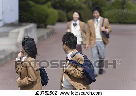 High School Students Walking Outside Together, Selective Focus View Large Photo Image Stock Image - High School Students Walking Outside Together, Selective Focus. Fotosearch