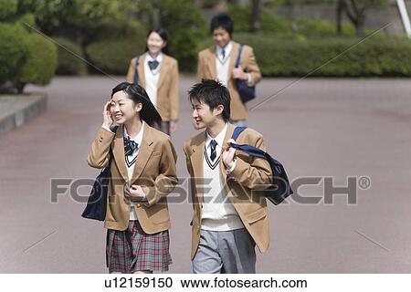 High School Students Walking Outside Together, Selective Focus View Large Photo Image Stock Image - High School Students Walking Outside Together, Selective Focus. Fotosearch