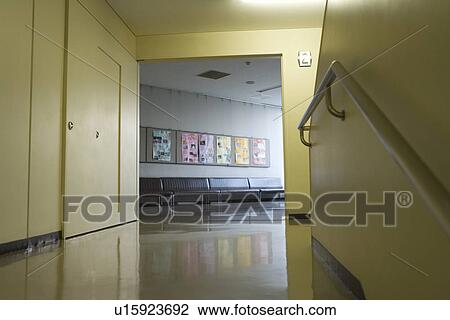 Stair landing in school View Large Photo Image Stock Image - Stair landing in school. Fotosearch