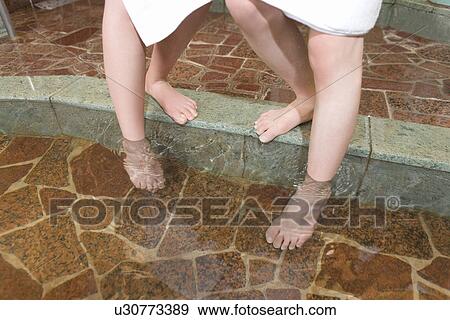 Two women going into the hot tub, high angle view, Japan View Large Photo Image Stock Photo - Two women going into the hot tub, high angle view, Japan. Fotosearch