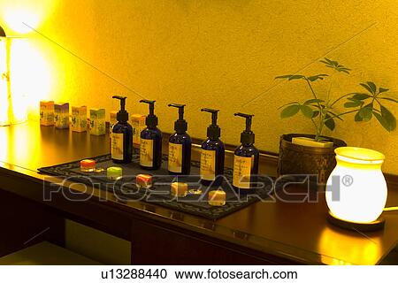 Bottles of aromatherapy oil in the beauty salon, side view, Japan View Large Photo Image Stock Image - Bottles of aromatherapy oil in the beauty salon, side view, Japan. Fotosearch