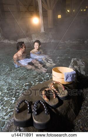 Mature Adult Couple Taking a Hot Spring Bath Together, Side View, Head and Shoulder View Large Photo Image Stock Image - Mature Adult Couple Taking a Hot Spring Bath Together, Side View, Head and Shoulder. Fotosearch