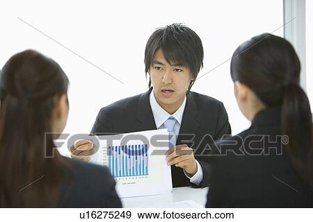 Businessman And Businesswoman In Meeting, Head and Shoulder, Front View, Rear View, View Large Photo Image Stock Photo - Businessman And Businesswoman In Meeting, Head and Shoulder, Front View, Rear View, . Fotosearch