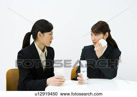 Businesswomen Taking a Break, Side View, Waist Up View Large Photo Image Stock Image - Businesswomen Taking a Break, Side View, Waist Up. Fotosearch