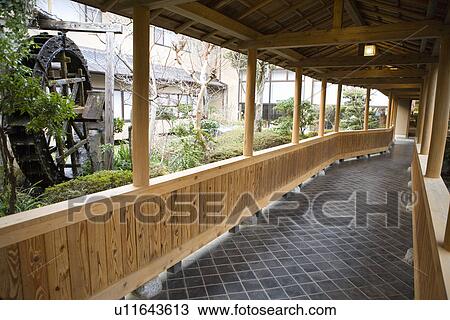 Outside corridor in a Japanese inn, Japan View Large Photo Image Stock Image - Outside corridor in a Japanese inn, Japan. Fotosearch