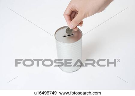 Stock Photo - Woman donating money. Fotosearch