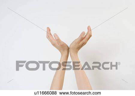 Woman holding out cupped hands View Large Photo Image Stock Photo - Woman holding out cupped hands. Fotosearch