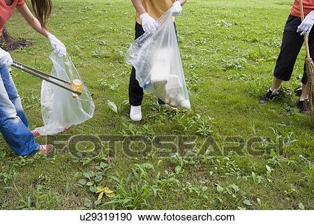 Young people cleaning park View Large Photo Image Stock Image - Young people cleaning park. Fotosearch