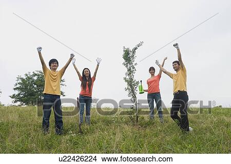 Young people planting tree View Large Photo Image Picture - Young people planting tree. Fotosearch