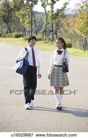 School children walking View Large Photo Image Stock Photo - School children walking. Fotosearch