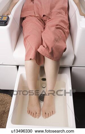 Young woman having foot bath View Large Photo Image Stock Image - Young woman having foot bath. Fotosearch